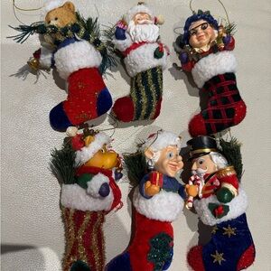 Festive Holiday Stocking Ornaments Set